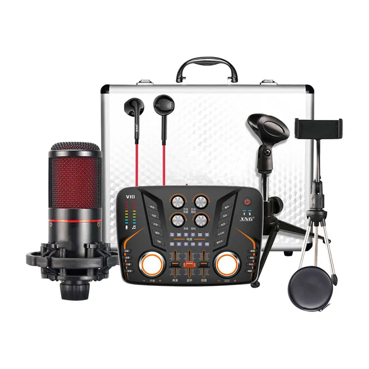 

High Quality usb soundcard and microphone set for live stream