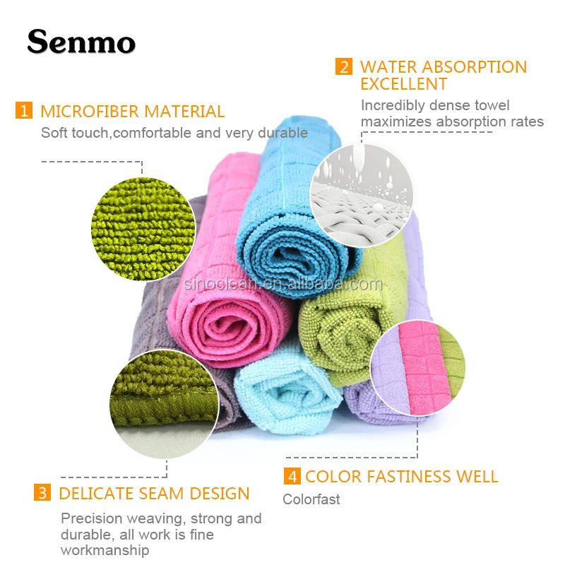 
China fabric market household microfiber towel cleaning cloth 