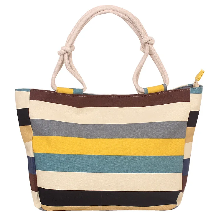 

Summer beach Cute Floral Striped pattern large canvas bag new tote bag cotton canvas bag