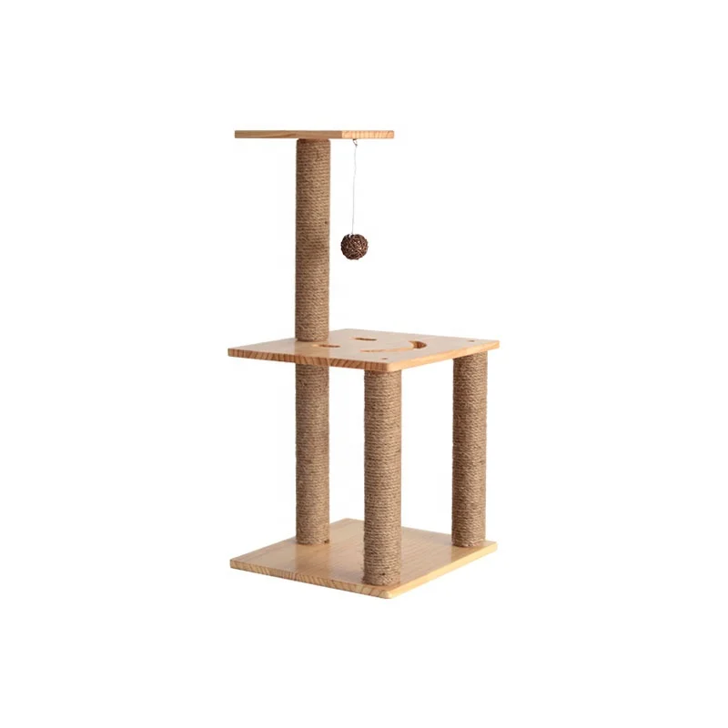 

Manufacturer Design Oem Wholesale solid wood Cat Tree climbing frame sisal hemp grasping post Cat Scratcher Toys Furnitures