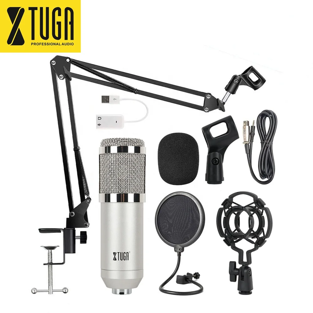 

Best selling wholesale video recording microphone condenser studio metal mic, Silver