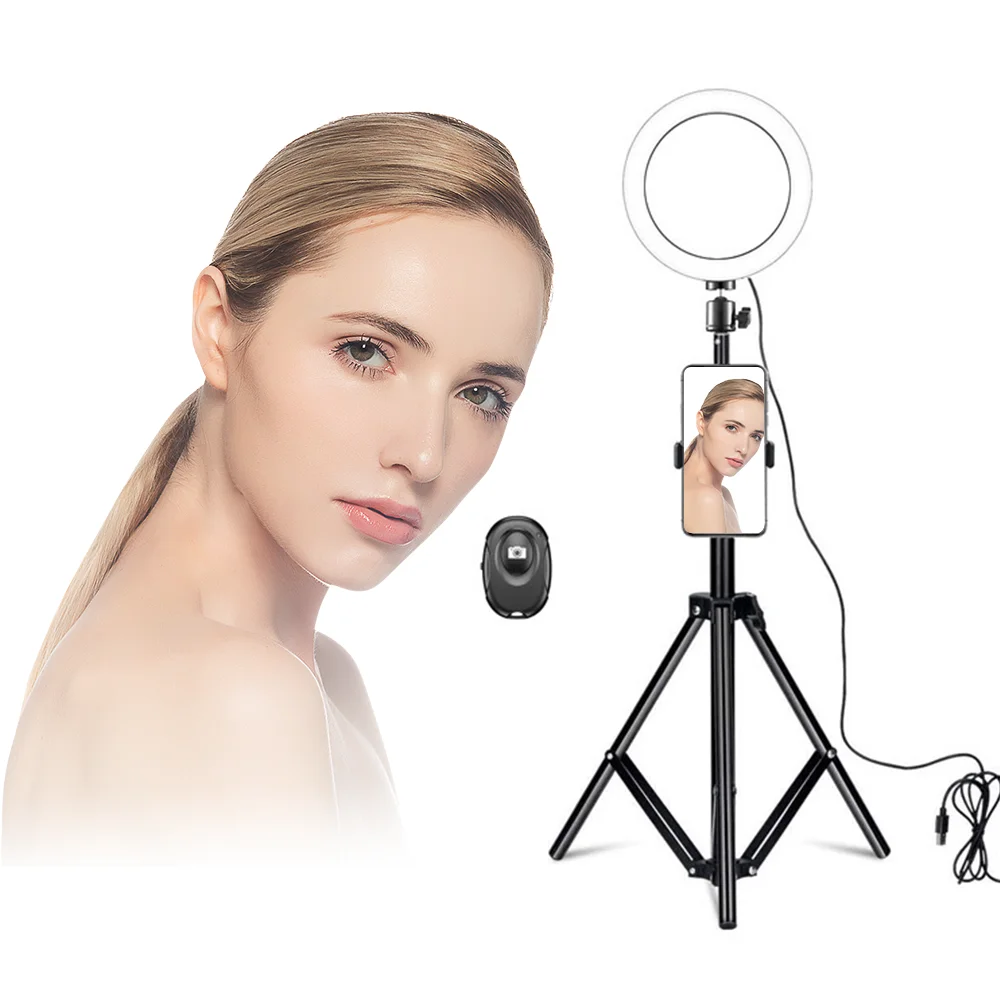 

10 inch Photographic Selfie Led Ring Light With Tripod Stand For Live Stream Makeup Youtube Video, Black