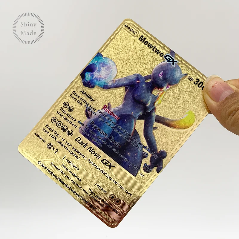 

Pokemon Shadow Mewtwo Gold Metal Pokemon Card - Trading Card Games