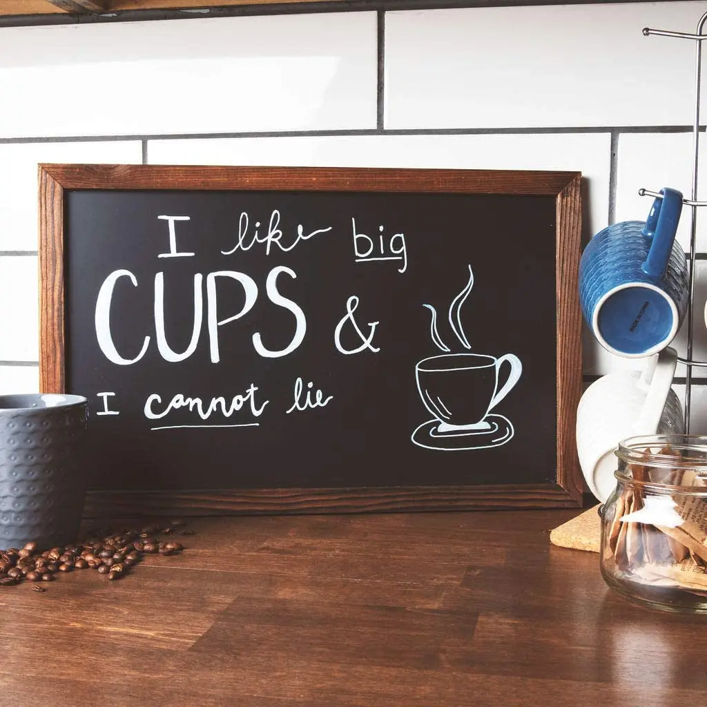 12 Inch Burnt Wood Framed Memo Chalkboard