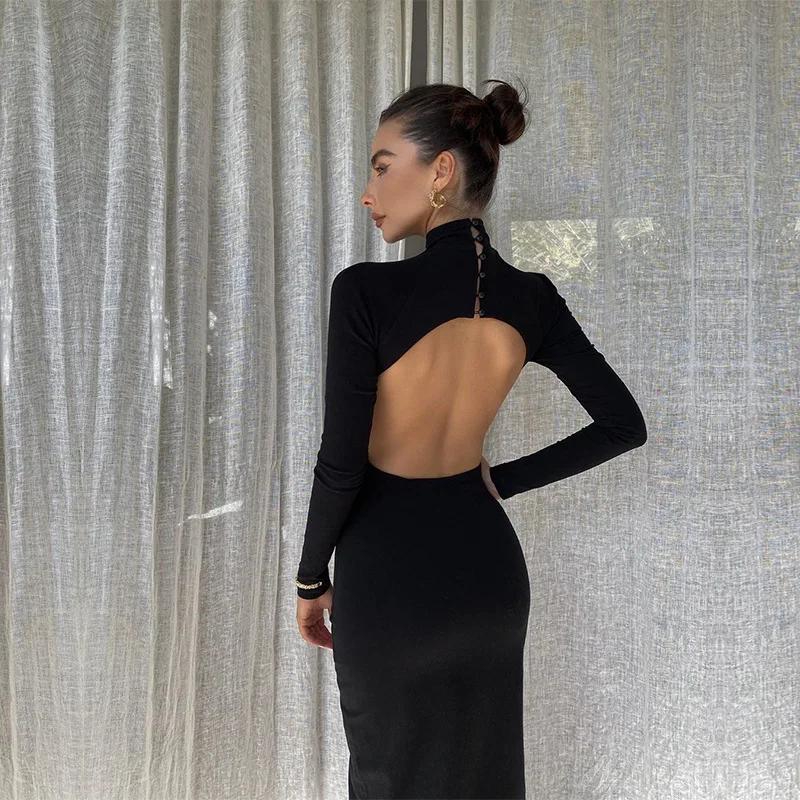 

Factory Direct High Quality Backless Dress Ladies Europe And America Elegant Casual Dresses