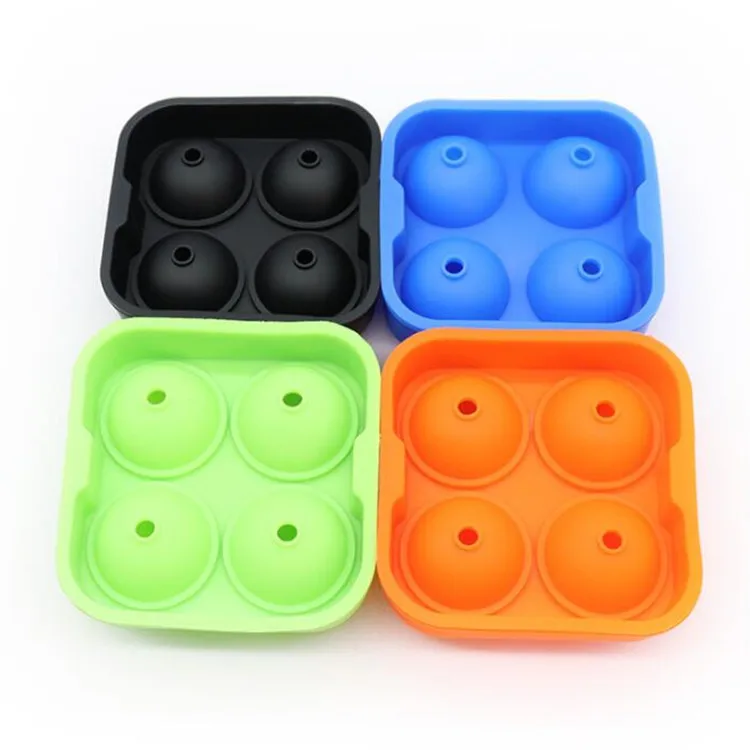 

Dishwasher Safe Reusable BPA Free Silicone Molds custom shape ice tray cube Whiskey Ice Ball Maker with Lids, Stocks
