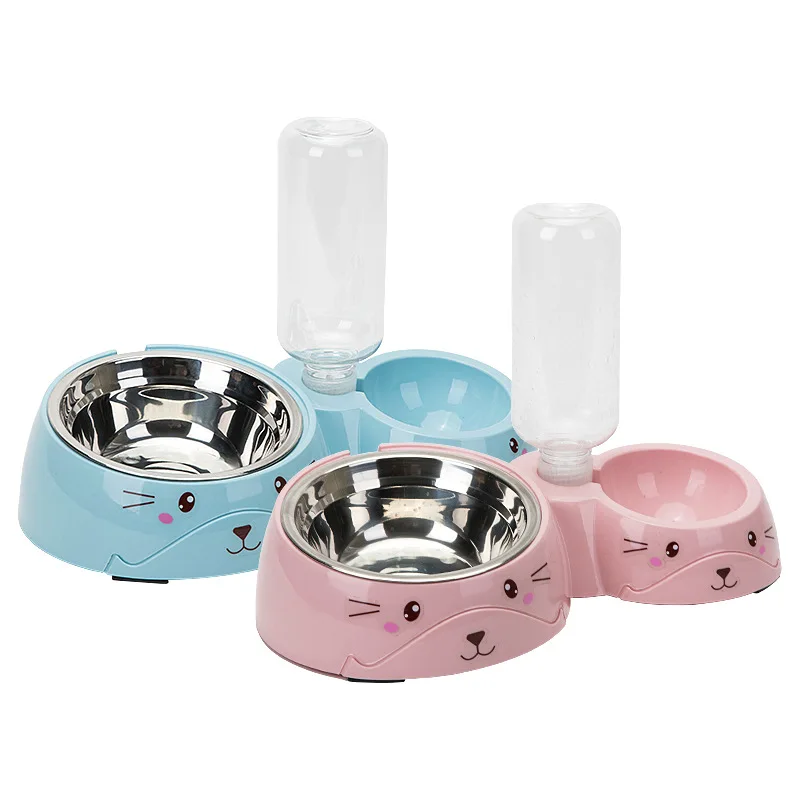 

Dog Water bottle fountain Dispenser no-spill pet waterer Stainless Steel Food Feeding bowls slow water feeder dog bowl