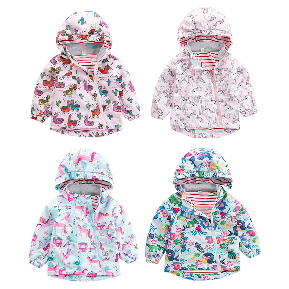 

2020 new coat autumn boy girl children print hooded baby jacket baby cartoon windproof waterproof windbreaker, Picture
