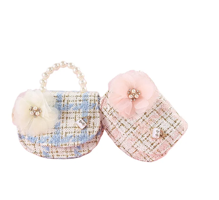 

Twinkle 2021 fashion chic lock kids purse mini children designer pearl handbags