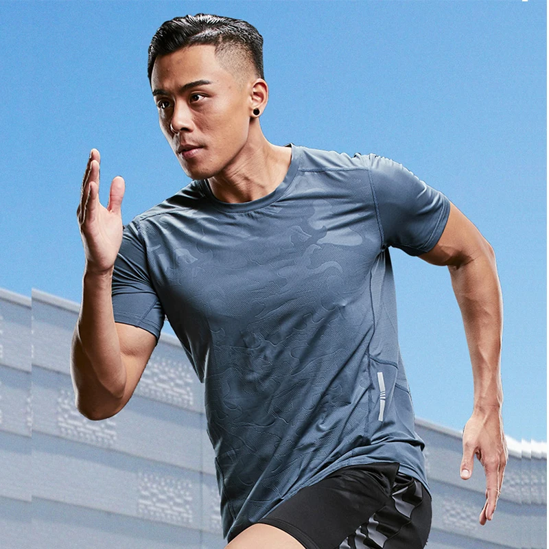 

Men Gym Slim Fitness Training Workout Tshirts Running Men t-shirts body building breathable t-shirts for sports