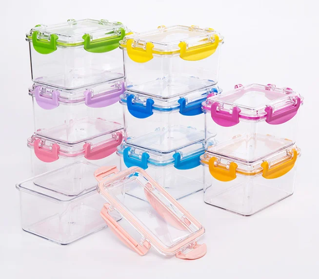 

Transparent Mini Sealed Storage Storage Box Salad Snacks Fruit Preservation Box Desktop Storage Organizer Box