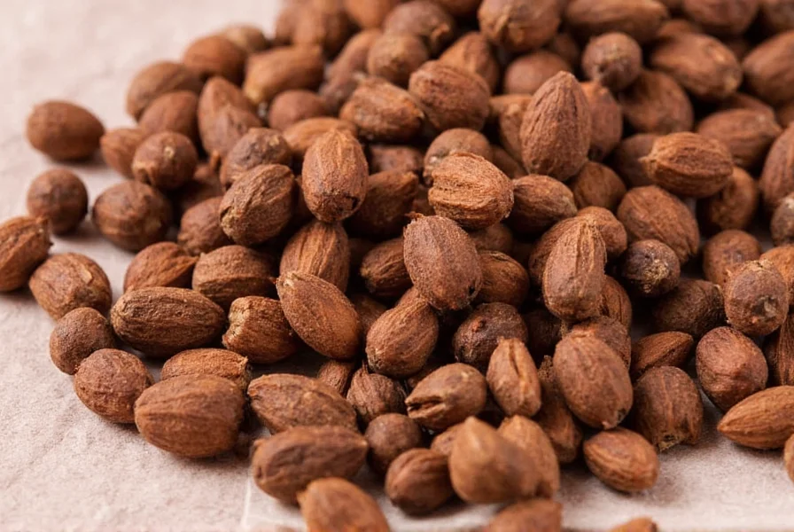 Chef measuring whole allspice berries into mortar for grinding, with finished ground allspice and common spice substitutes nearby
