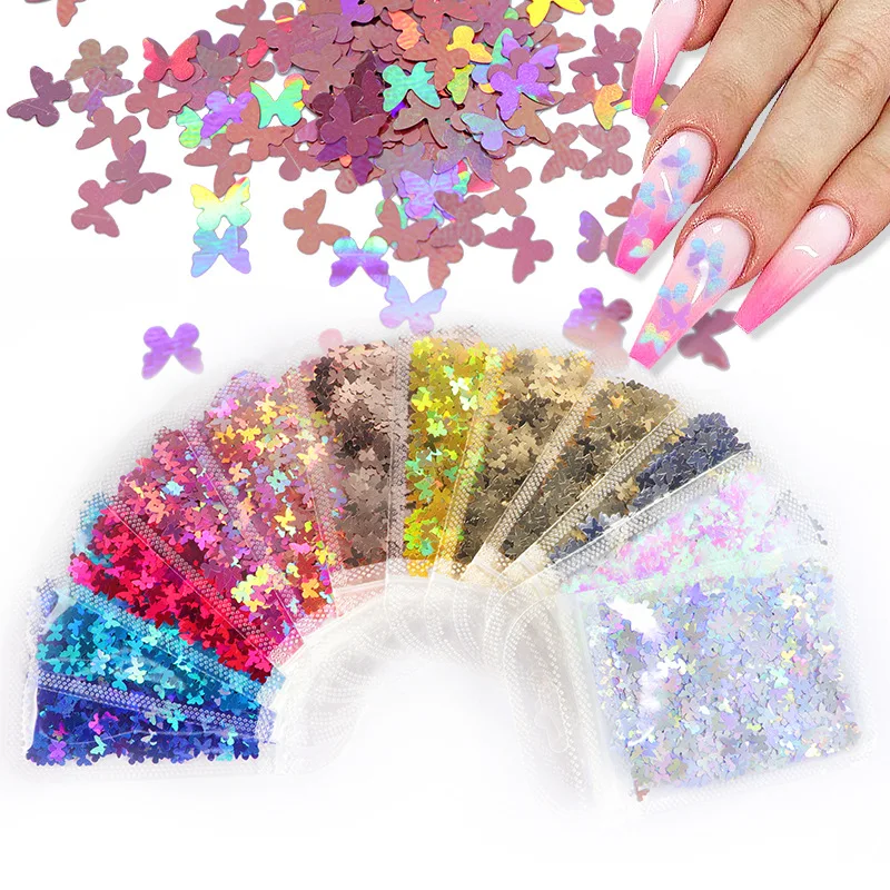 

3D Chunky Acrylic Flakes Confetti Sparkle Laser Nail Art Glitters Sequins