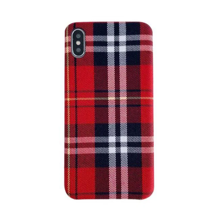 

Luxury fashion custom new design colorful liner fabric grip pattern cloth soft hard phone cover case for iphone x xs xr