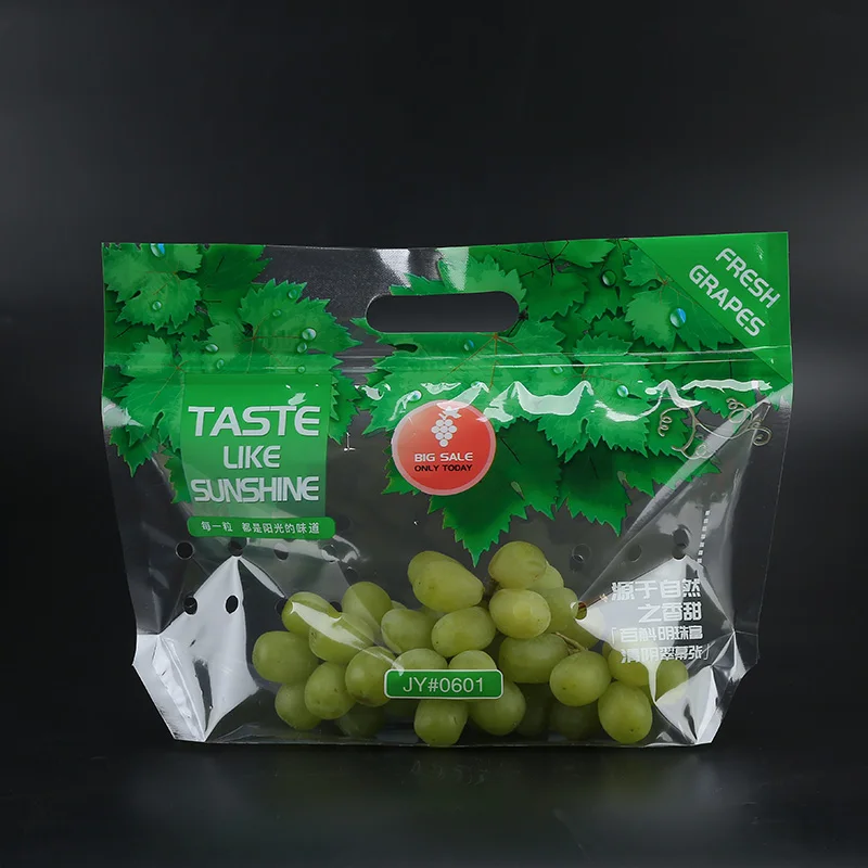 

Custom transparent biodegradable Fresh Plastic Valve zipper Lock Fruits Vegetables Packaging Bag