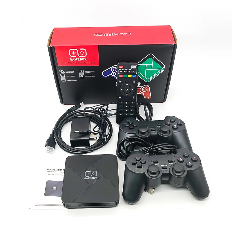 

2021 Magic box New Dual System TV Video Game Console Andriod TV Game Box With 6800 Games For PS1/N64/DC, Black