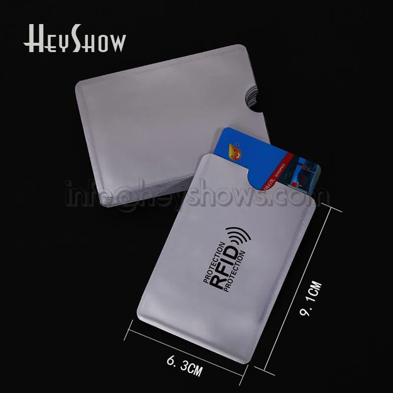 

Card RFID Protection Info Blocking ID Card Holder Passport RFID Safe Anti Scan Case Secure Sleeves Aluminium Foil Shield Bag, Original color is silver,all color can be customized