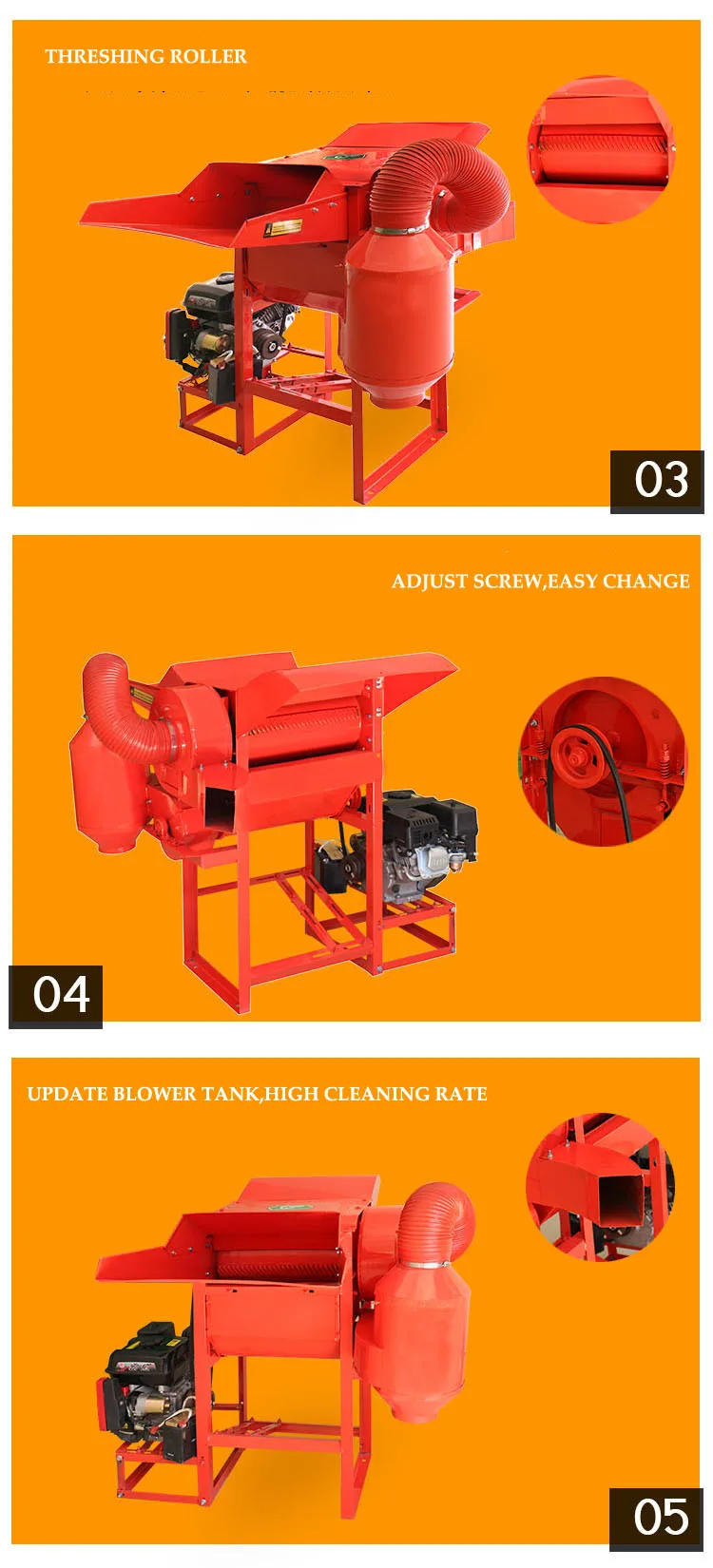 Low price thresher machine for rice and wheat/ small sorghum maize threshing machine