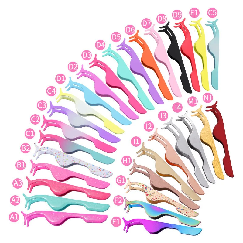 

color stainless steel laah tweezers las extension tweezers eyelash applicator
