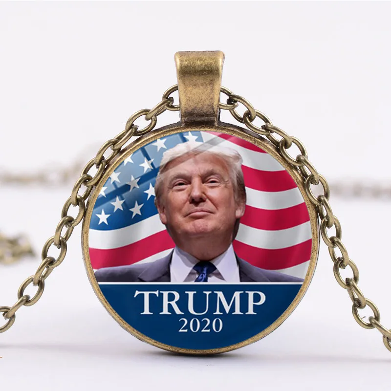 

Vote for Trump Keep America Great Time Glass Cabochon Pendant Necklace Jewelry Donald Trump for President USA Commemorate Gift