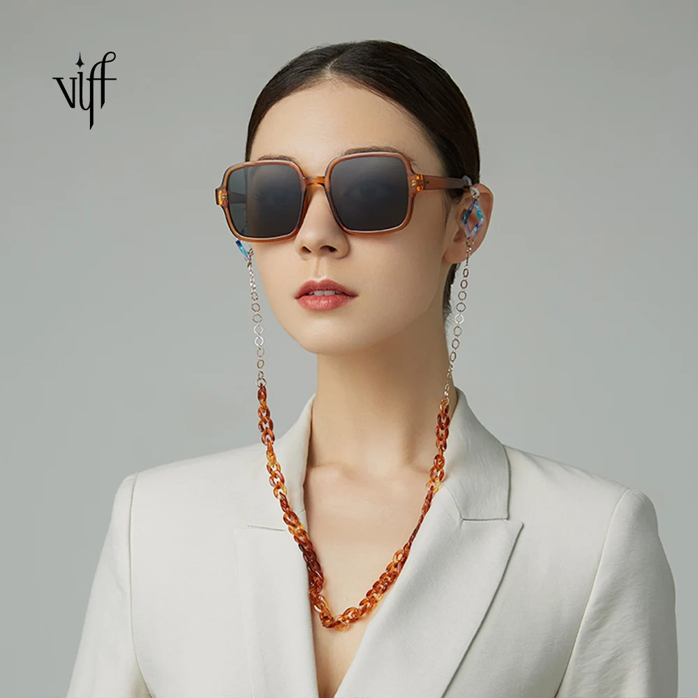 

Oversize VIFF HP19018 Hot Sales Vintage Sunglasses with Chain, Multi and oem