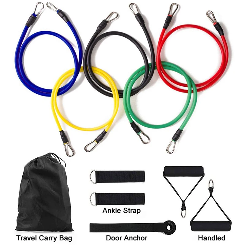 

11PCS Latex Gym Fitness Resistance Bands Pull Rope Expander Fitness Equipment Elastic Bands for Fitness Exercise Drop Shipping