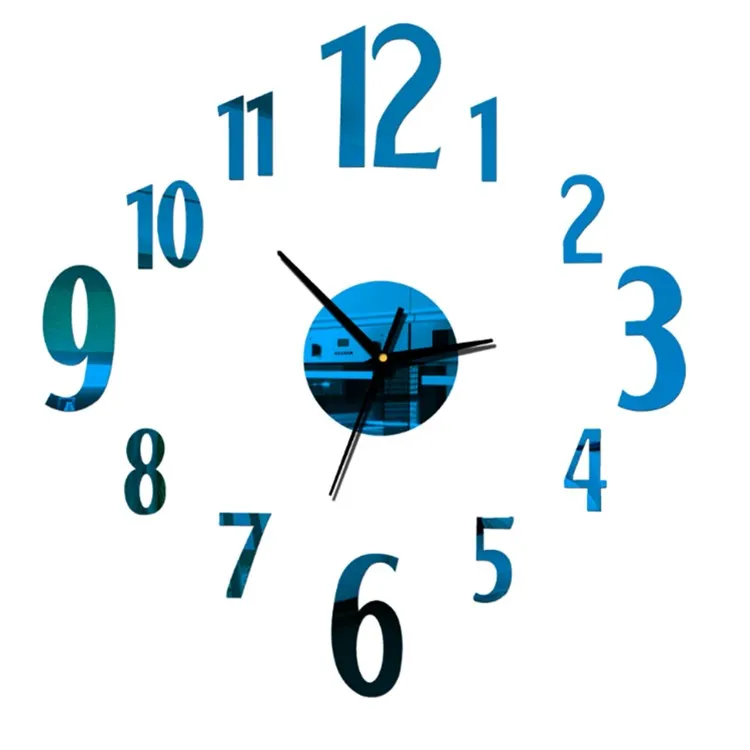

new arrival Quartz clocks fashion watches real big wall clock brushed mirror Numbers Wall Clock Vinyl Art Sticker Decor