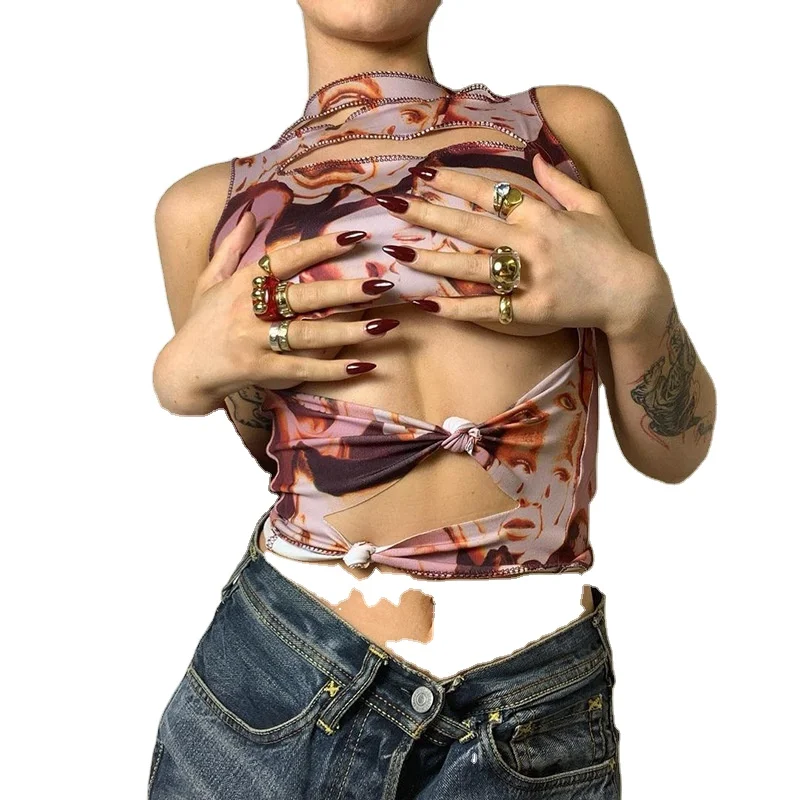 

2021 New arrivals summer collection women sexy o neck sleeveless fashion blouse ladies crop tops