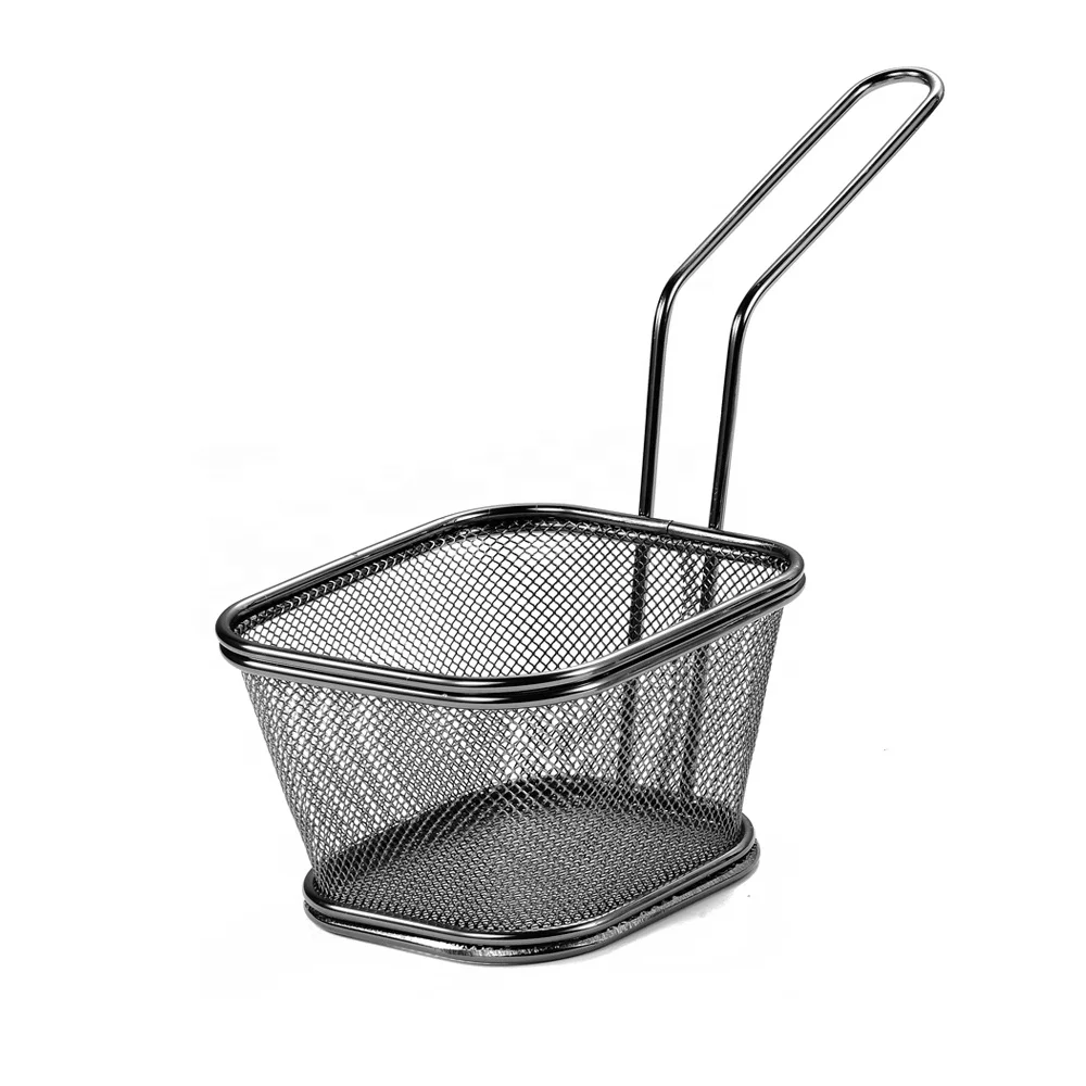 

Stainless Steel French Fries Basket Mesh Foldable Frying Basket Fruit Basket Deep Fryer Fry Filter Colander, Customized color