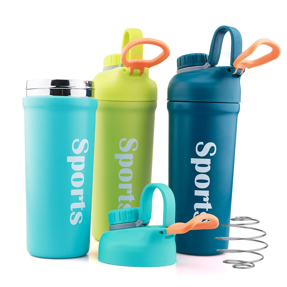 

2020 New Custom Vacuum Insulated Stainless Steel Protein Shaker Bottle With Leakproof Spout Lid Customized Color