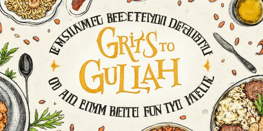 Traditional Gullah meal featuring shrimp, grits, and collard greens