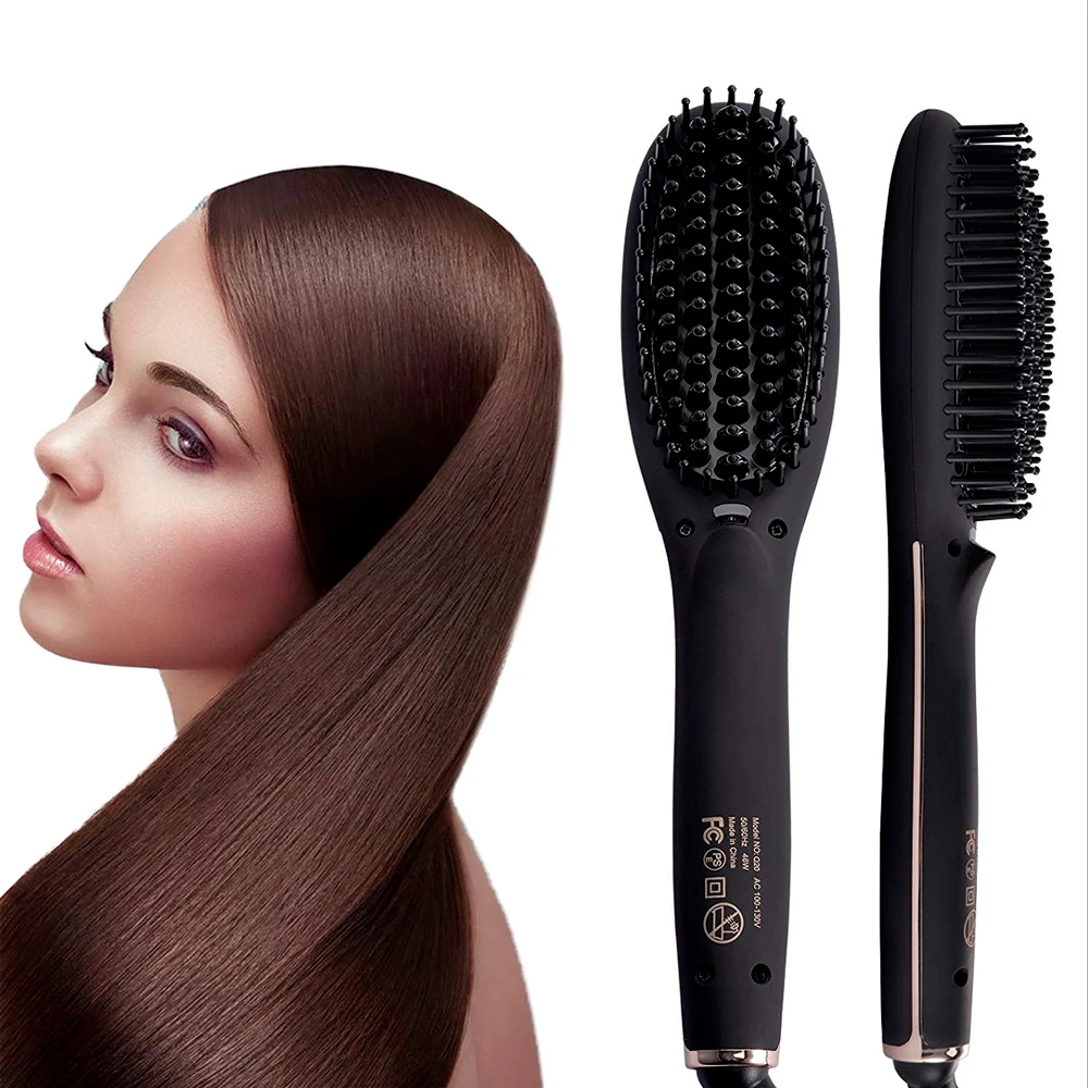 

Best Hair Straightening Brush Heating Electric Permanent hair straightener comb