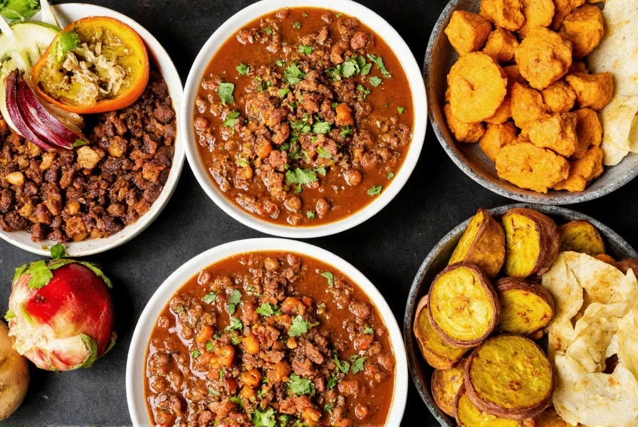 Various dishes featuring cumin including chili, curry, and roasted vegetables
