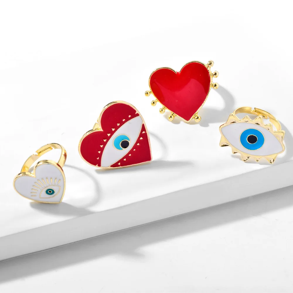 

Evil Eyes Heart Rings For Women Best Sell Fashion Jewelry For Women Ring, Fashion Heart Ring, Picture