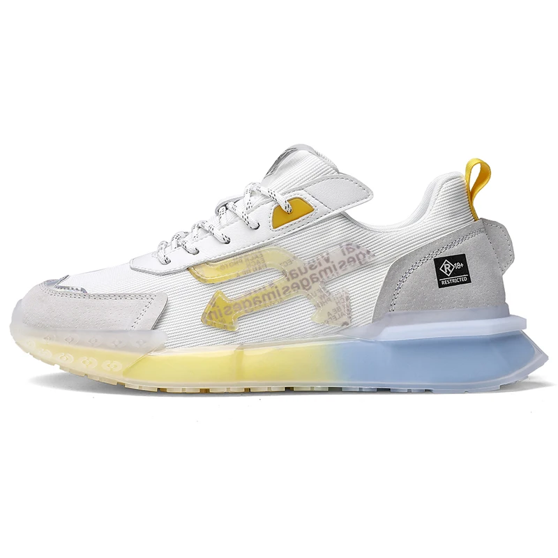 

CG New Arrival Men Running Shoes Mesh Sports Shoes Man Breathable Good Quality Sneakers Male Trainers Zapatos De Hombre Footwea, White black beige