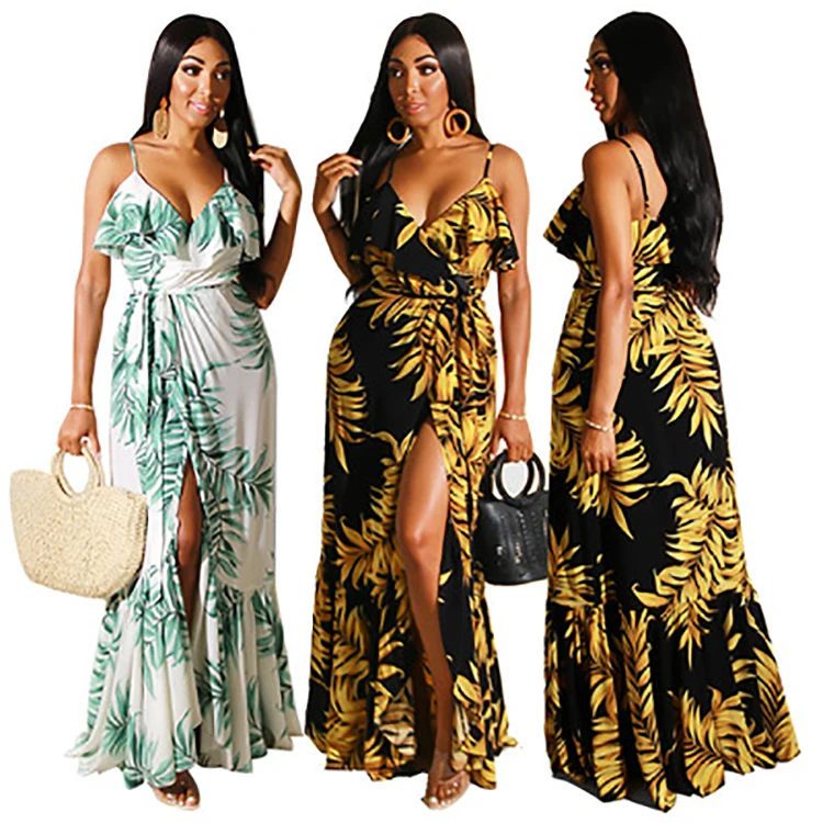 

Summer Fashion Casual Clothing Women Long Maxi Dress Plus Size Sexy Dress, Picture color