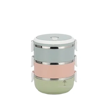 

Popular and cheap stainless steel 3 layer bento lunch box, Pink,green,blue