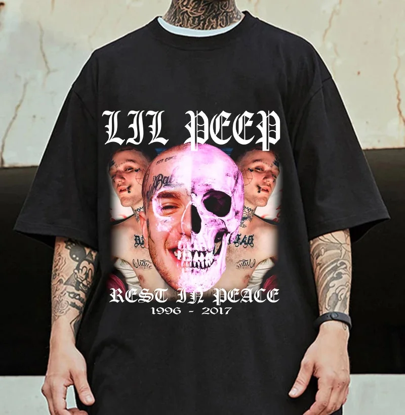 

Factory Price Heavy Cotton Drop Shoulder Harajuku Tupac Lil Peep Playboi Plus Size Men' s T-shirt Hip Hop Clothes