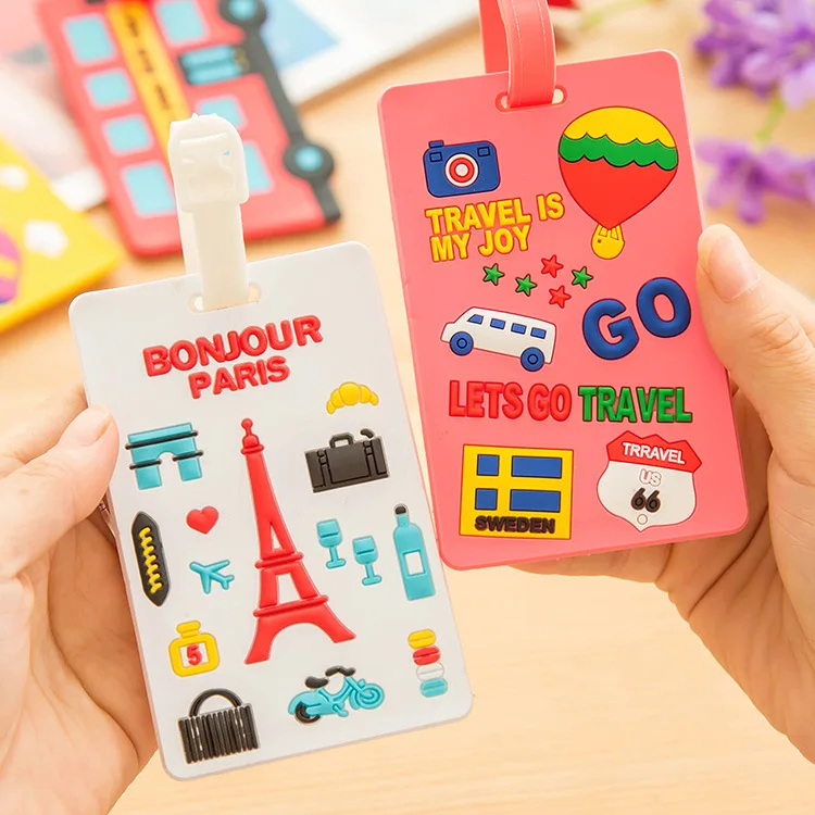 

2020 Fashion silicone luggage tag check in card creative boarding pass tag By air Consignment card, As show