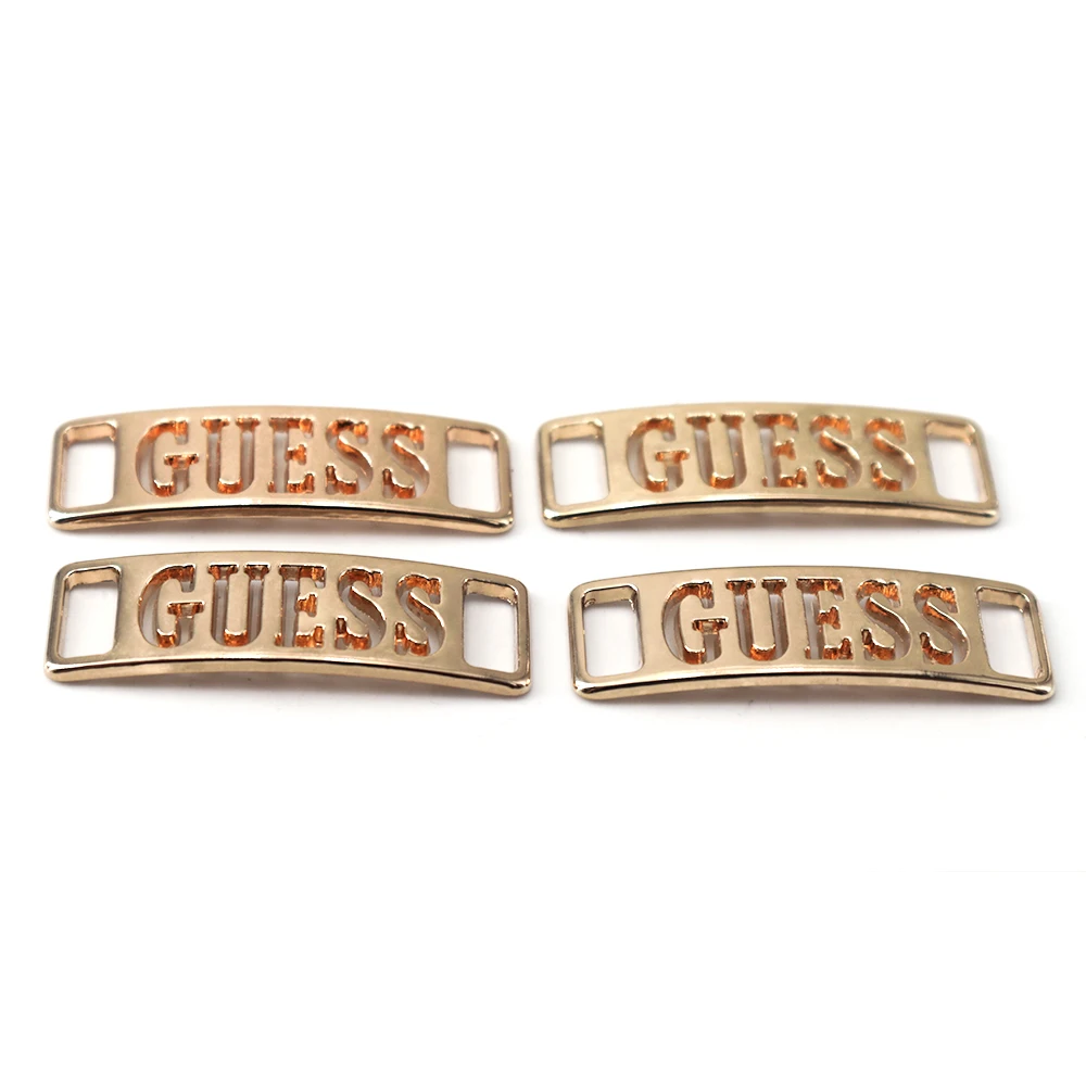 

Beautiful style 2-holes custom embossing sew small metal logo tag labels for clothes/shoes, Customized