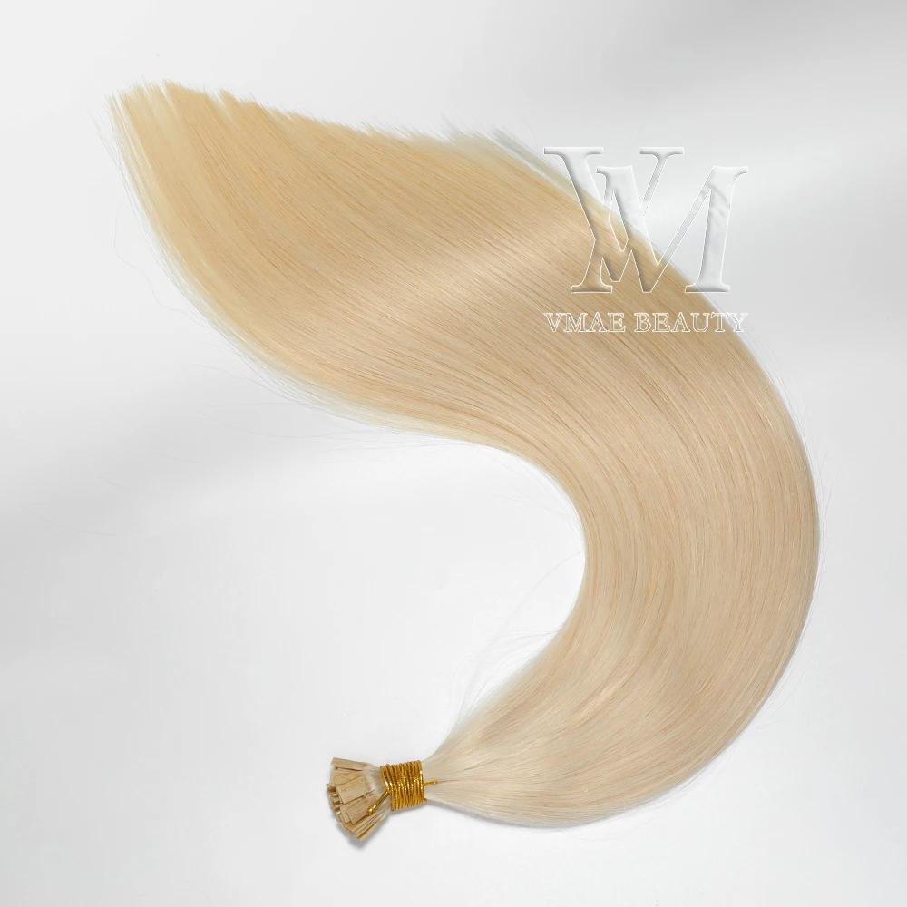 

VMAE Russian Virgin 50g 100g 1g/s Straight 60 27 24 613 Blonde Double Drawn PreBonded Flat Nail U I Tip Human Hair Extension
