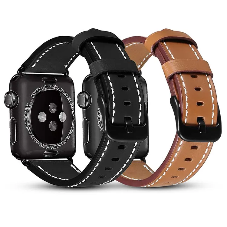 

Coolyep 2020 New Fashion Watch Band Luxury Genuine Leather Watch Strap for Apple Watch 6 Solo Loop Band, Optional