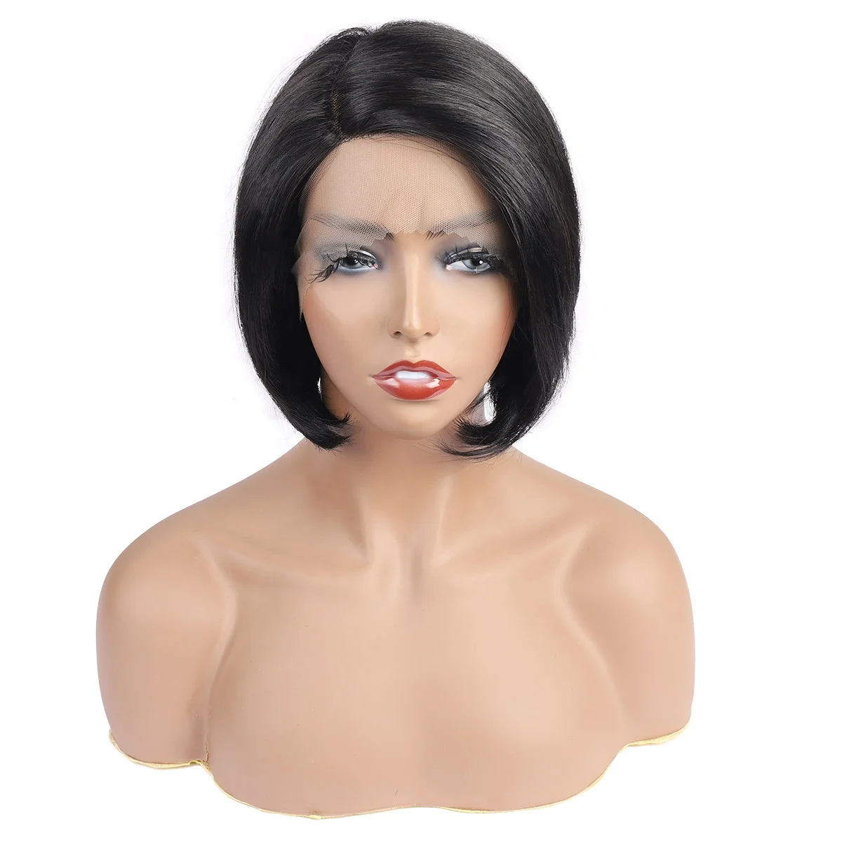 

Top lacy front wig human hair pre-plucked 100% human hair Bob wig Indian hair wig