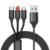 Custom 150CM Long Nylon Braided USB Extention Cable 3in1 Data Line for iPhone Type c Micro Smart Phone