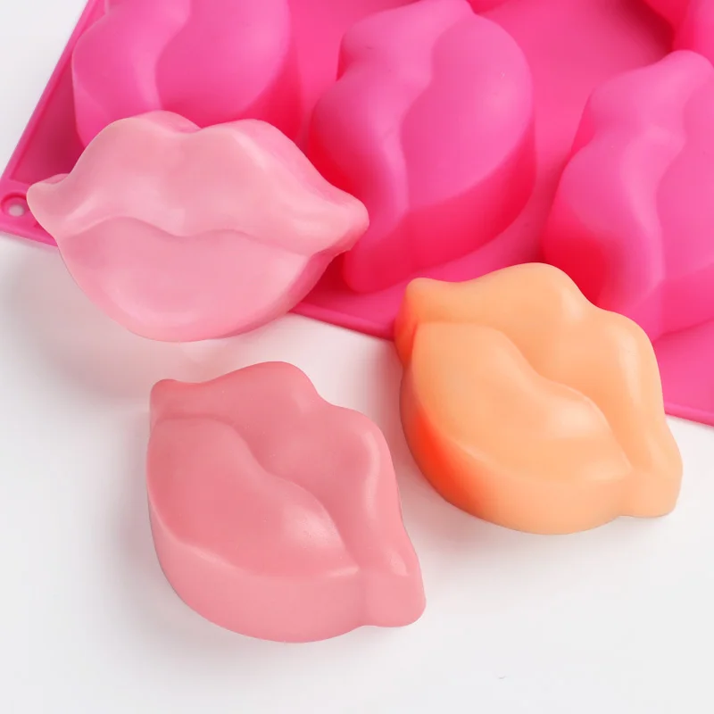 

Valentine's Day 6 cup full lips pudding jelly mold DIY soap mold mould Silicone cake mold, Rose