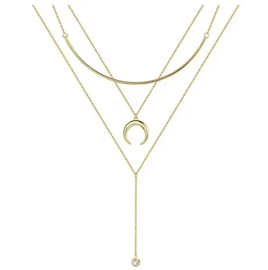 

Colorfast Gold Plated Necklace Women's Crescent Necklace for Women