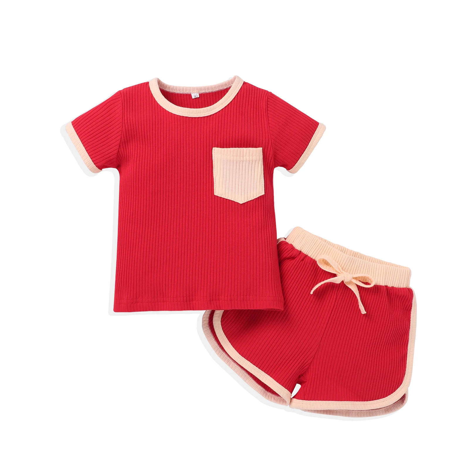 

New red short sleeve and pant baby clothes children set 100% cotton girls' clothing sets Summer baby clothes, Picture shows