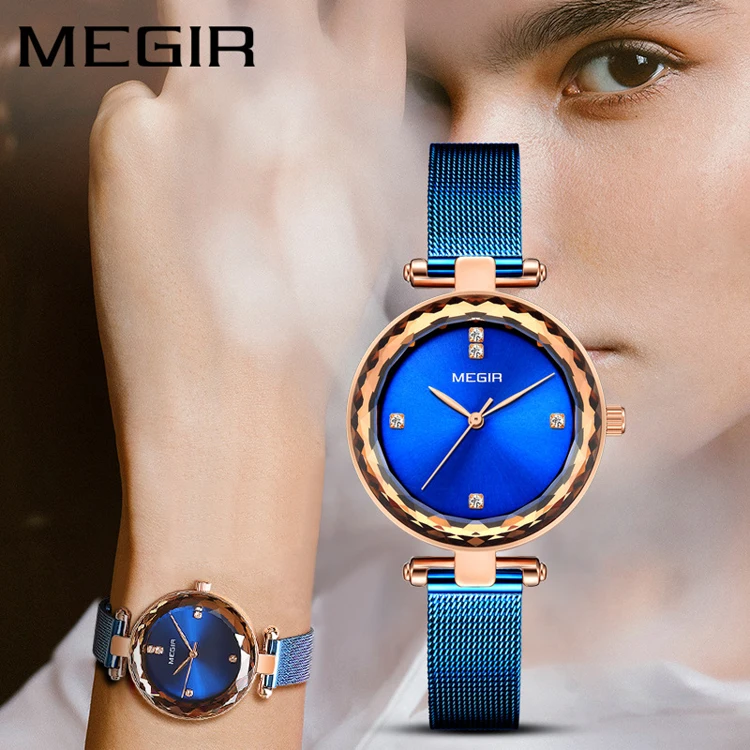 

MEGIR 4211 Fashion Women Clock Luxury Women Watches Fashion Diamond Female Quartz Wristwatches Relogio Feminino Zegarek Damski