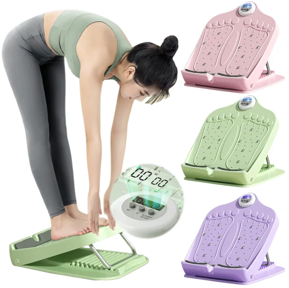 Adjustable Plastic Slant Board Calf Stretcher Timer Incline Balance Board for Calf Ankle Foot Stretching Sports Entertainment
