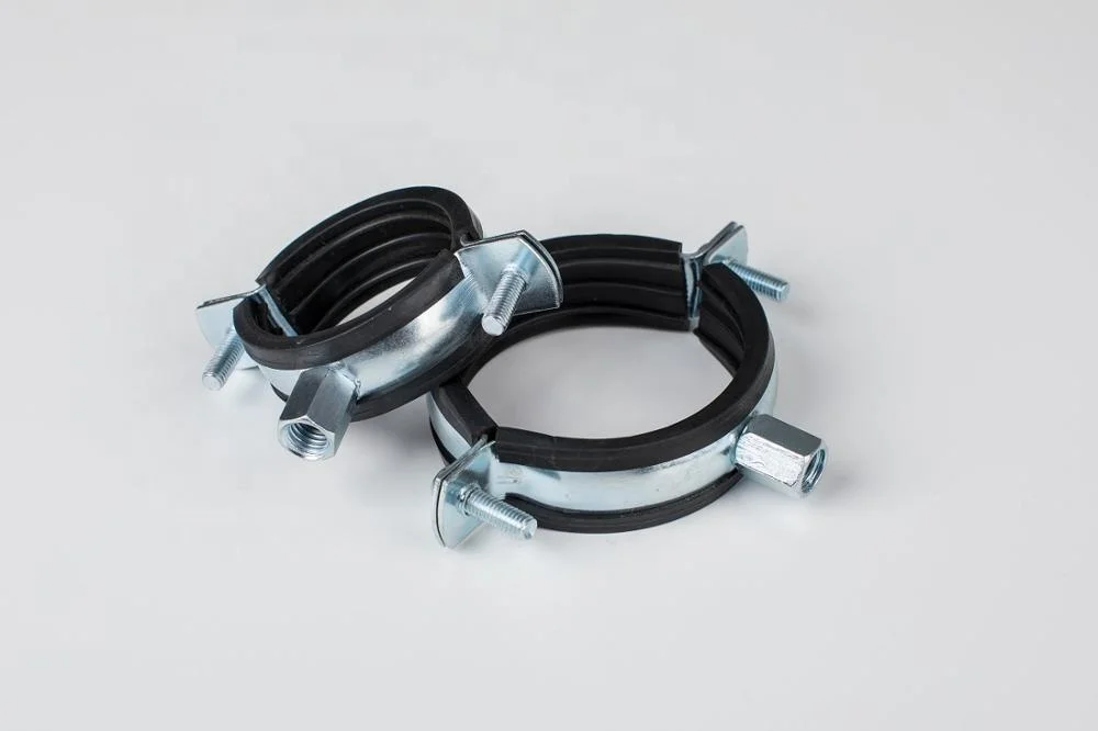 
GALVANIZED STEEL PIPE CLAMP CLIP WITH EPDM RUBBER 
